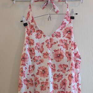 Y2K Vintage Merona Floral Halter Dress Size 14 Sun Dress